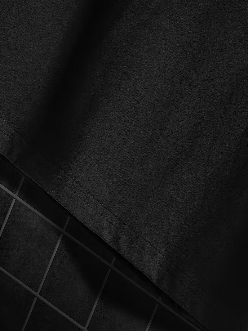 Men'S Funny Dog & Human Hand Graphic T-Shirt - Minimalist White Line Drawing on Black Tee, Casual Round Neck Short Sleeve, All-Season Comfort Fit for Casual Attire, Dog T Shirt, Comfortable Clothing, Playful Design, Durable Print, Soft Material