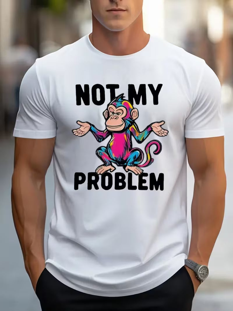 Mens TShirt Comfortable Crew Neck Casual Cotton ShortSleeves Soft Breathable Top Menswear Tshirt Summer Spring Streetwear Cotton Fabric Trendy Letter Print