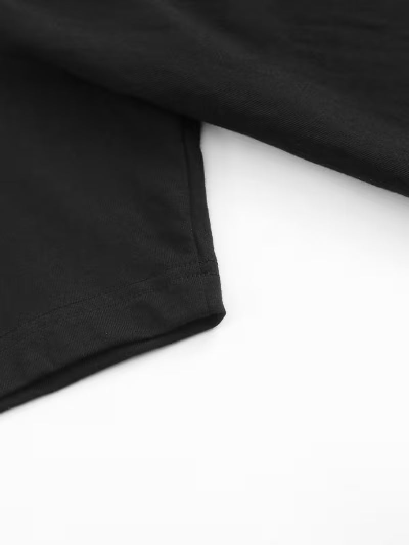 Men's Black Graphic T-Shirt - Astronaut Moon Print Space Theme Shirt | Breathable Cotton Tee for Everyday & Formal Events | Machine Washable Casual Top, Versatile Clothing, Modern Aesthetic, Durable Construction, Short Sleeve Shirt, Trendy Apparel