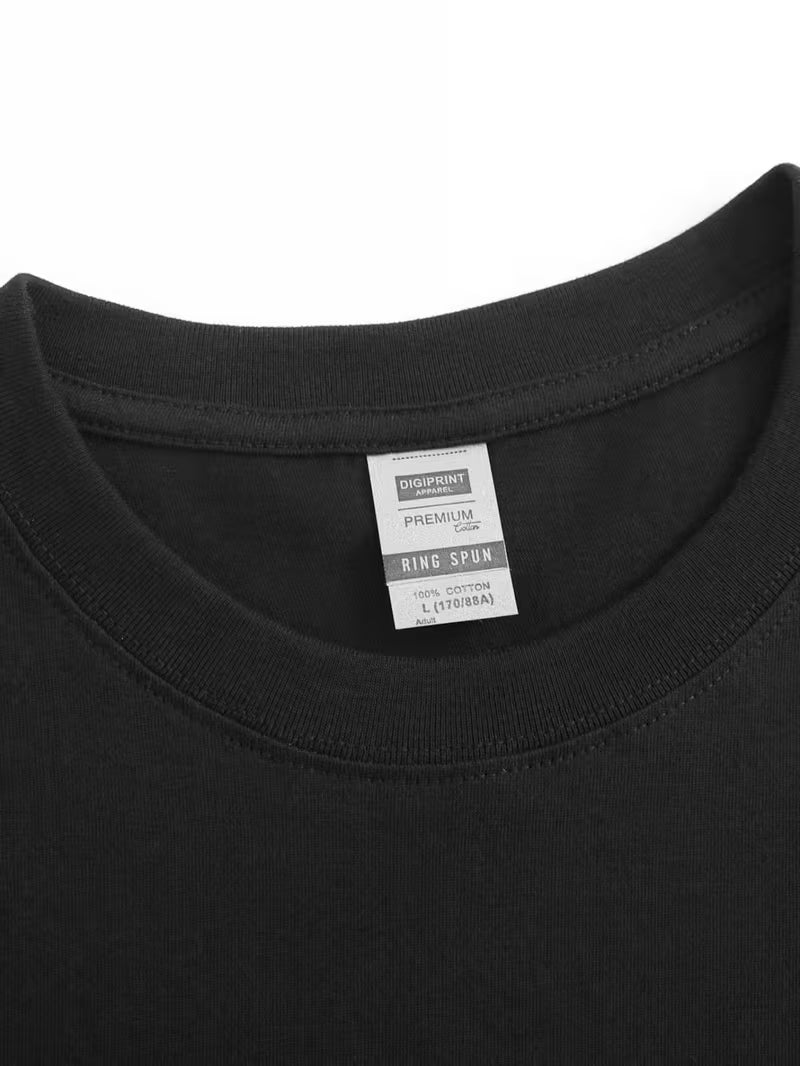 Men's Black Graphic T-Shirt - Astronaut Moon Print Space Theme Shirt | Breathable Cotton Tee for Everyday & Formal Events | Machine Washable Casual Top, Versatile Clothing, Modern Aesthetic, Durable Construction, Short Sleeve Shirt, Trendy Apparel